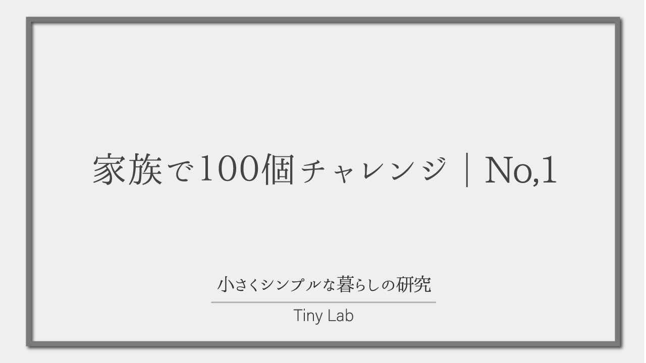 家族で100個チャレンジ no,1